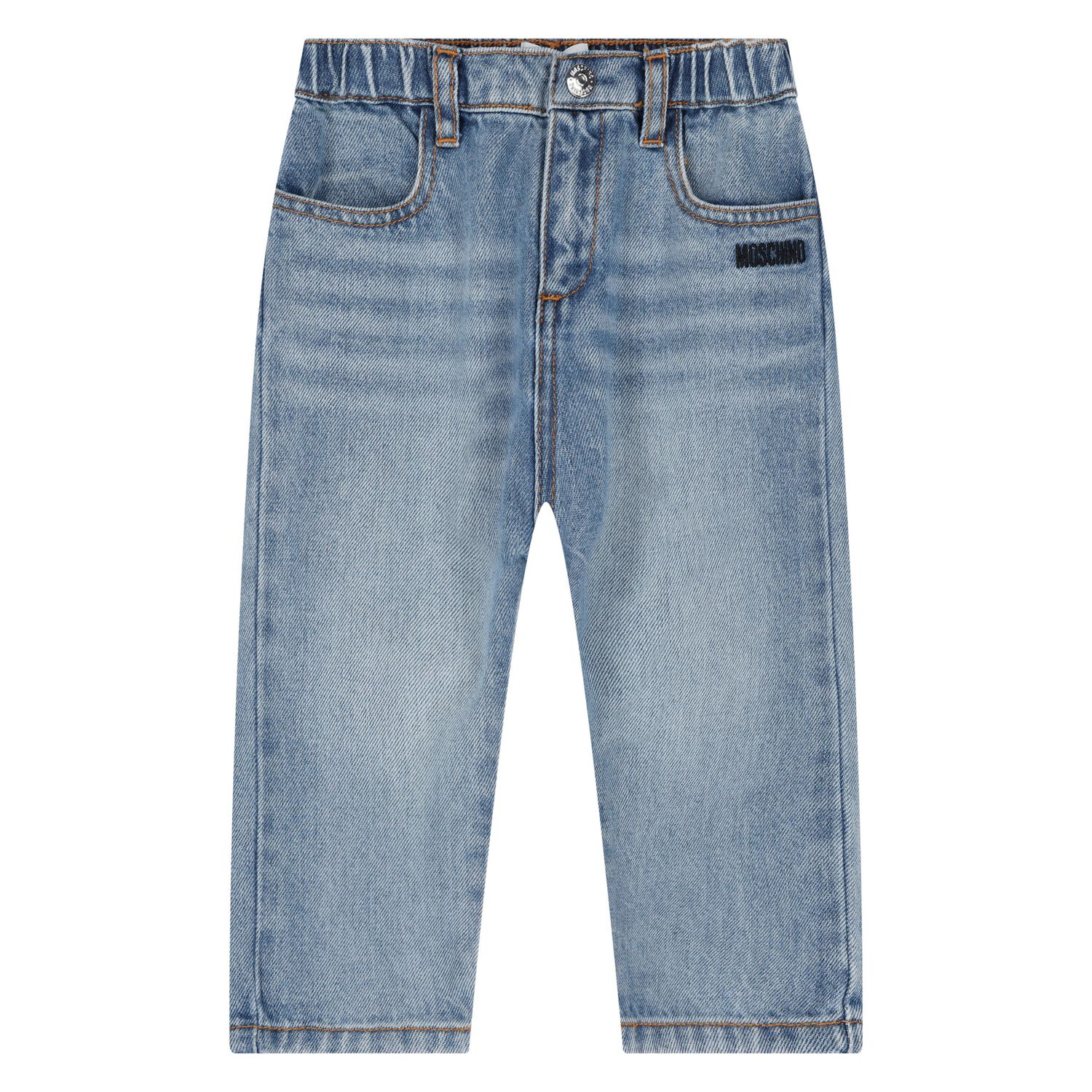 Younger Boys Blue Logo Denim Jeans, 1, hi-res image number null
