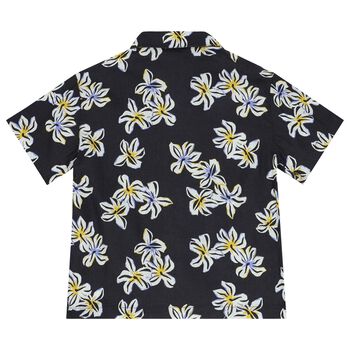 Boys Black & Ivory Floral Shirt