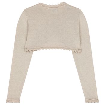 Girls Gold Bolero Knit Cardigan