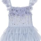 Girls Blue Embellished Tutu Dress, 1, hi-res