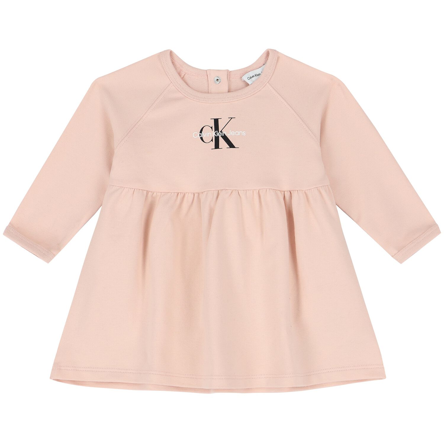 Baby Girls Pink Logo Dress, 1, hi-res