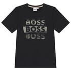 Boys Black Logo T-Shirt, 1, hi-res
