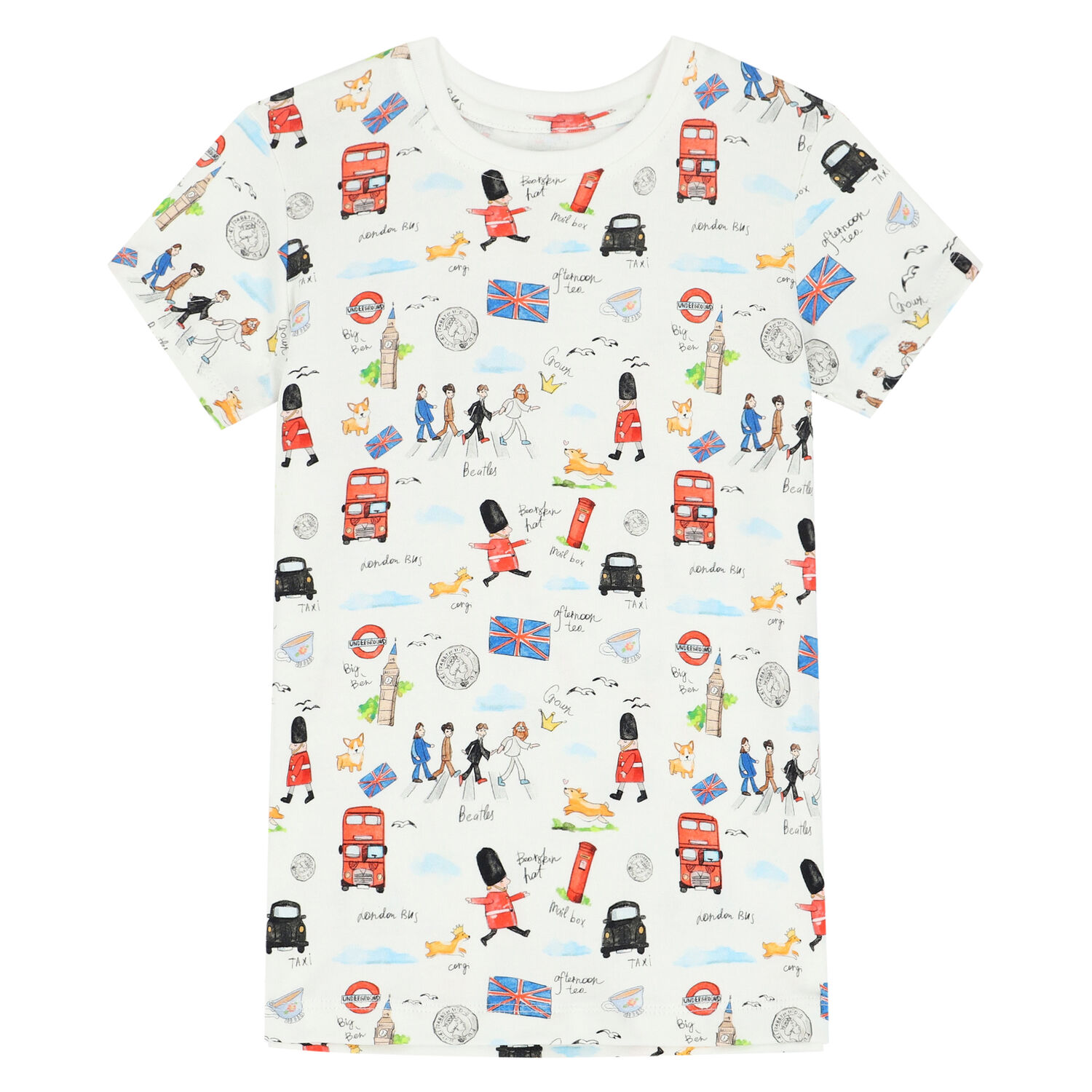 Boys White Graphic Pyjama, 1, hi-res