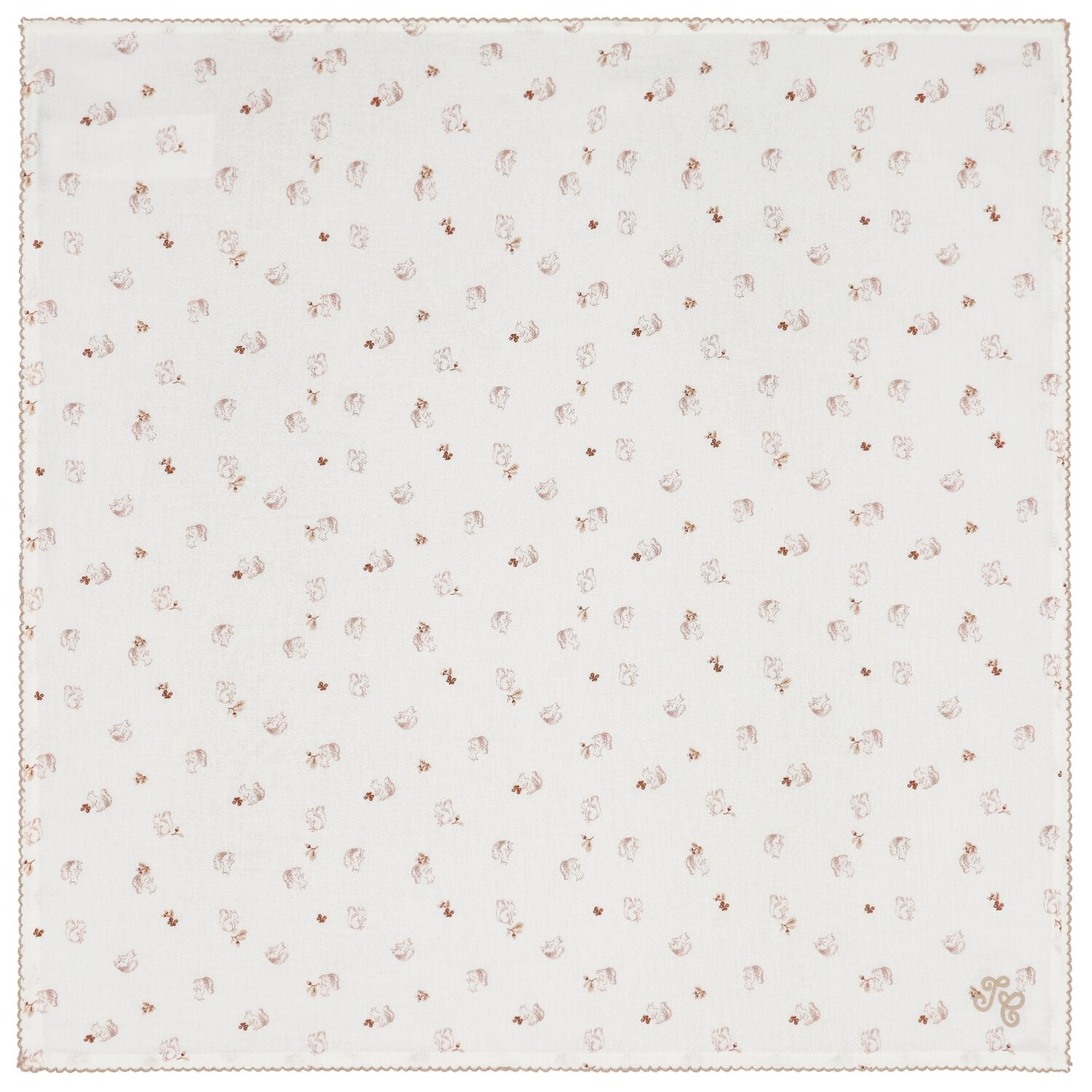 Ivory & Pink Squirrel Blanket, 2, hi-res