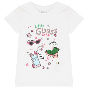 Girls White Logo T-Shirt