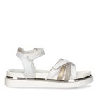 Girls White & Gold Logo Sandals, 1, hi-res