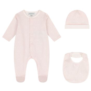 Baby Girls Pink Logo Babygrow Set