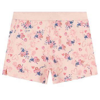 Girls Pink Floral Shorts