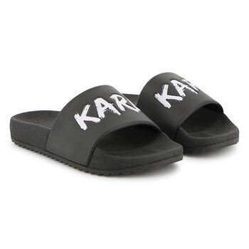Boys Black Logo Sliders
