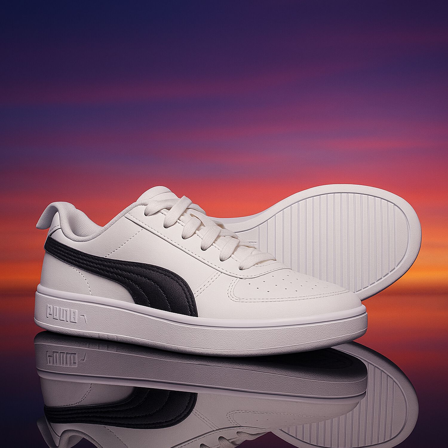 White & Black Rickie Trainers, 3, hi-res
