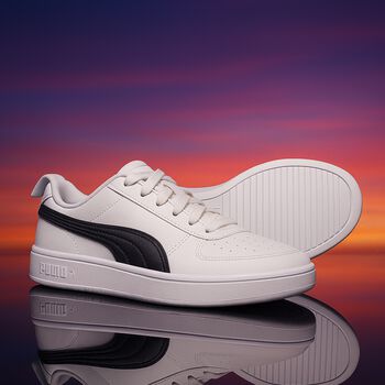 White & Black Rickie Trainers, 3 White & Black Rickie Trainers