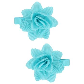Girls Blue Flower Hairclips ( 2-Pack )