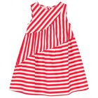 Girls Red & White Striped Dress, 1, hi-res