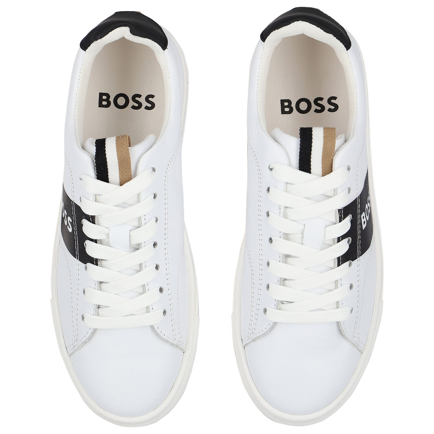 Boys White Logo Trainers, 1, hi-res image number null