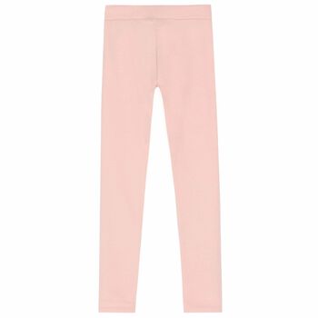 Girls Pink Logo Leggings