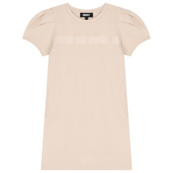 Girls Beige Logo Dress