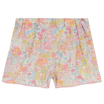 Younger Girls Blue, Yellow & Pink Liberty Shorts