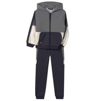 Boys Grey & Navy Blue Tracksuit