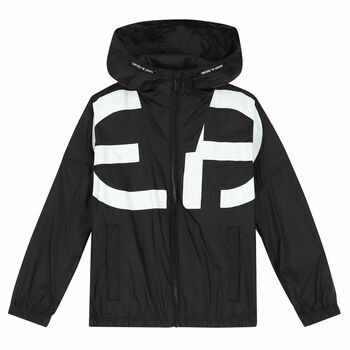 Boys Black Logo Windcheater Jacket