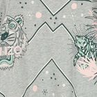 Girls Grey Tiger Sweatshirt Dress, 1, hi-res