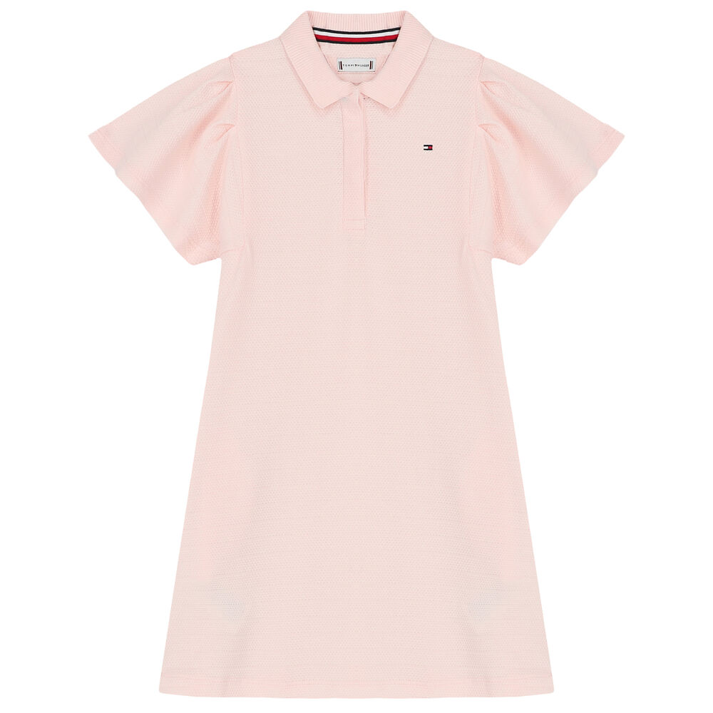 Tommy Girls Pink Logo Polo Dress Junior Couture USA