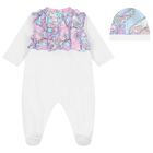 Baby Girls White & Blue Orchidee Babygrow Gift Set, 1, hi-res
