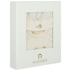 Baby Girls Ivory & Gold Logo Babygrow Gift Set, 1, hi-res