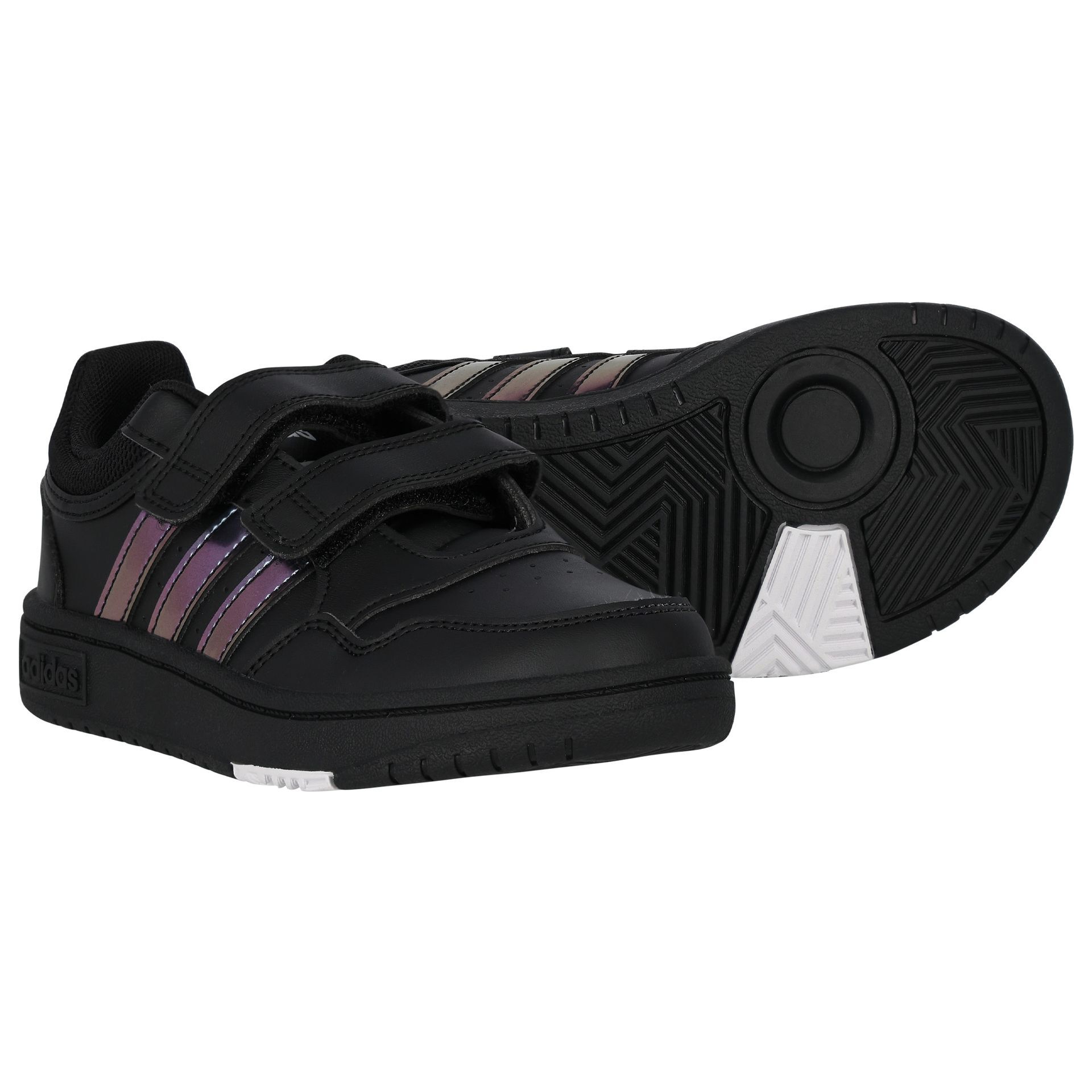 Adidas Kids Black Hoops 3.0 Logo Trainers Junior Couture Bahrain