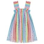 Girls Rainbow Embellished Tulle Dress, 1, hi-res