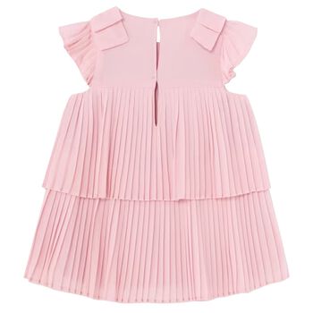 Younger Girls Pink Pleated Dress