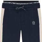 Boys Navy Blue Logo Joggers, 1, hi-res