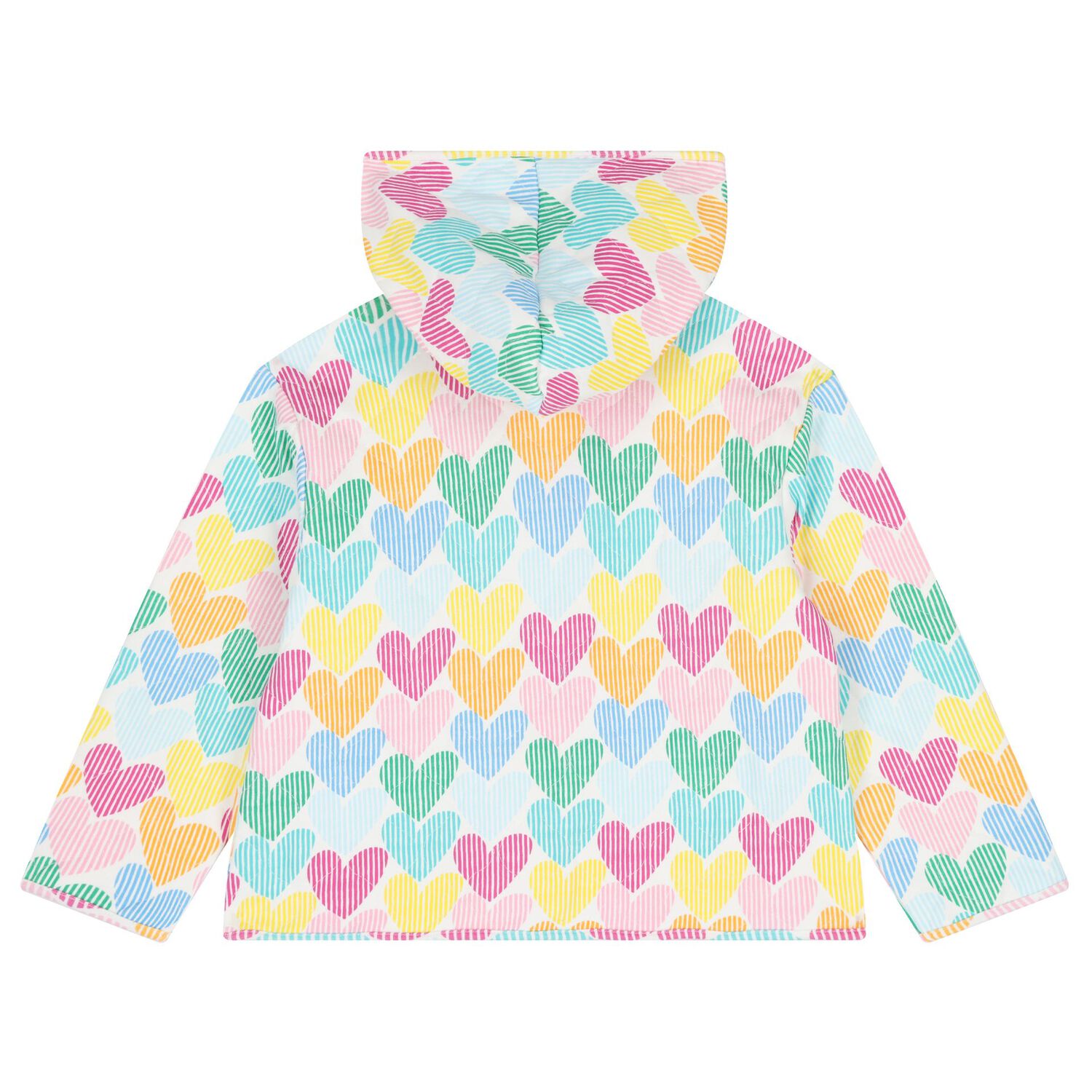 Girls Multi-Coloured Heart Hooded Top, 1, hi-res image number null
