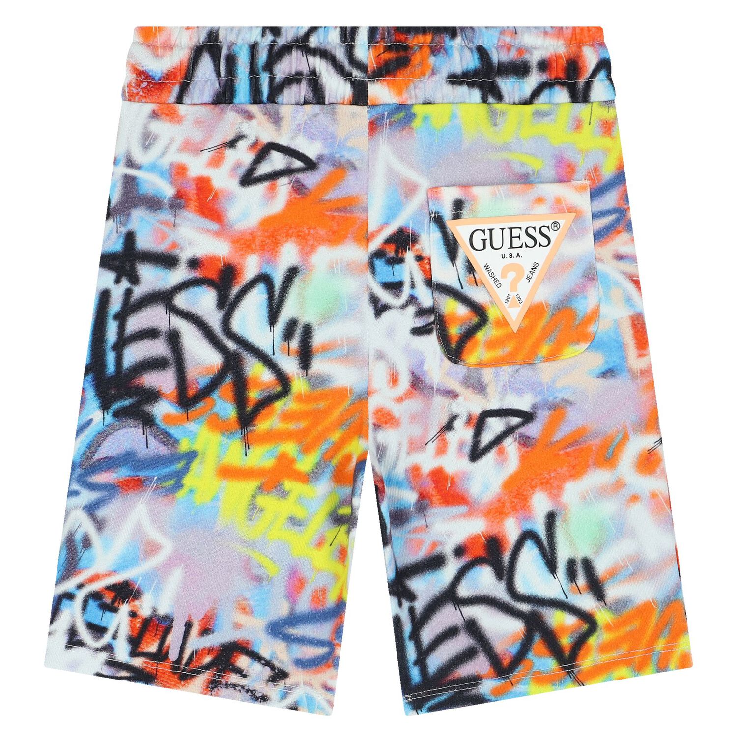 Graffiti Logo Patterned Shorts, 1, hi-res image number null