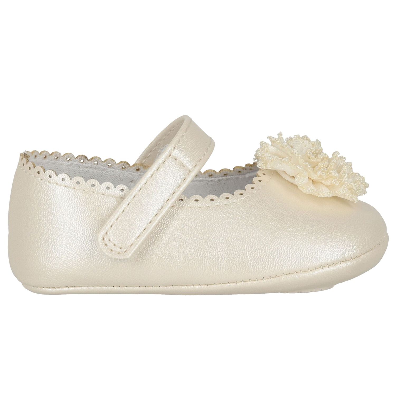Baby Girls Gold Leather Pre Walker Shoes, 1, hi-res