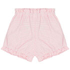 Younger Girls Pink Gingham Shorts Set, 1, hi-res