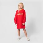 Girls Red Flower Logo Dress, 1, hi-res