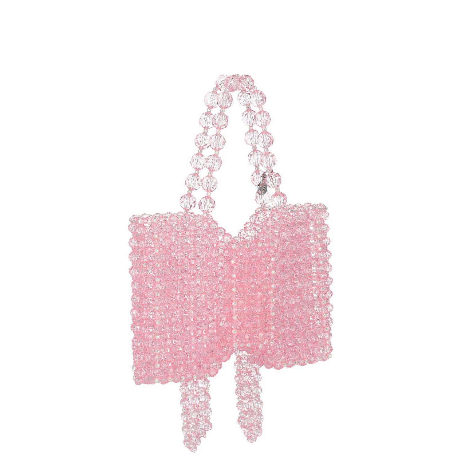 Girls Pink Crystal Beads Hand Bag, 1, hi-res