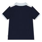 Younger Boys Navy Blue Logo Polo Shirt, 2, hi-res