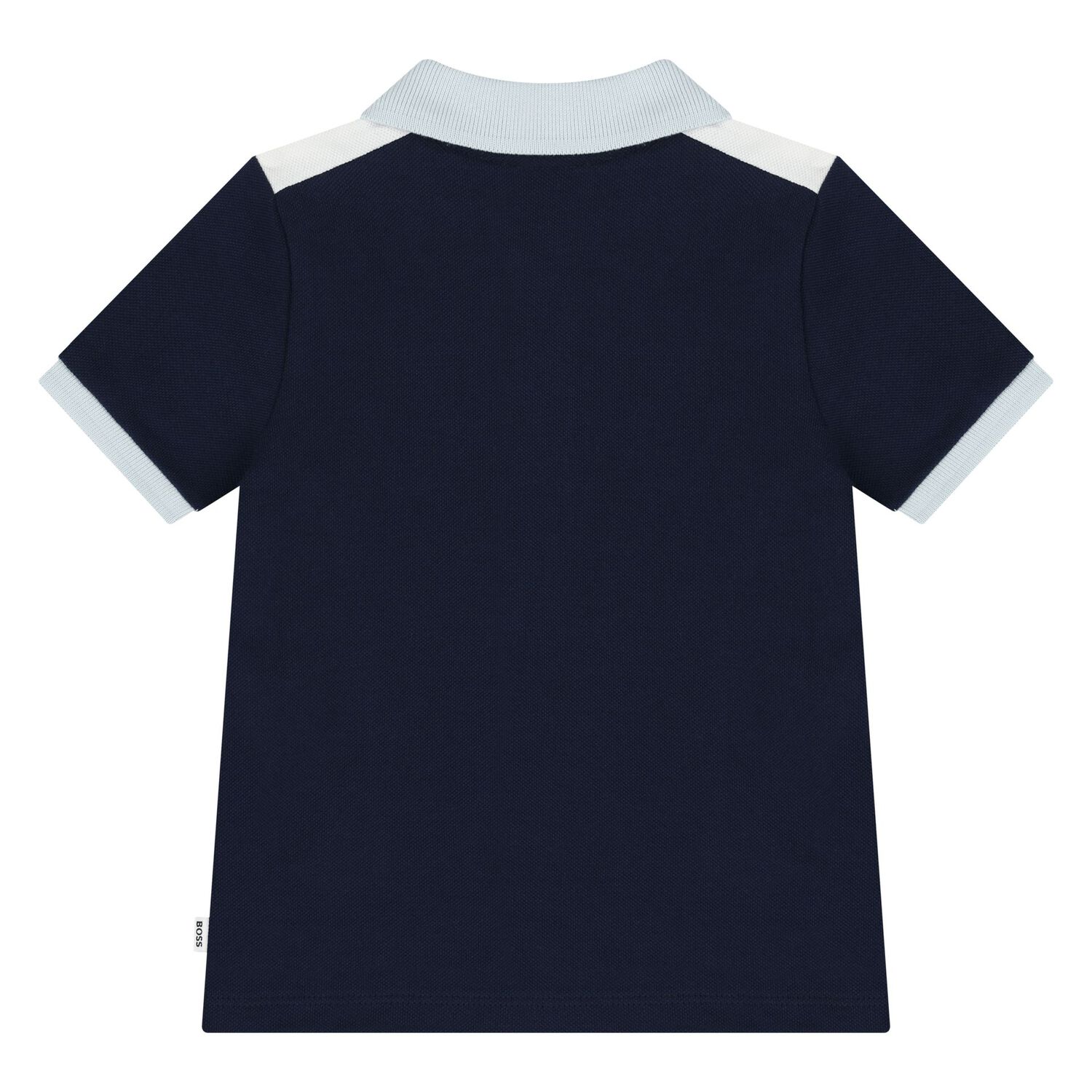 Younger Boys Navy Blue Logo Polo Shirt, 2, hi-res