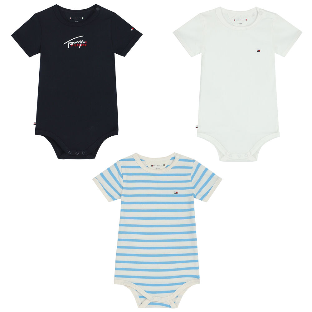 Hilfiger Baby Boys Logo Bodysuits (3-Pack) Junior Couture