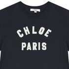 تيشيرت بنات بالشعار باللون الكحلي, 2, hi-res