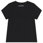 Girls Mini Me Black Ikonik T-Shirt, 1, hi-res