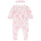 Baby Girls Pink & White Floral Babygrow Set, 1, hi-res