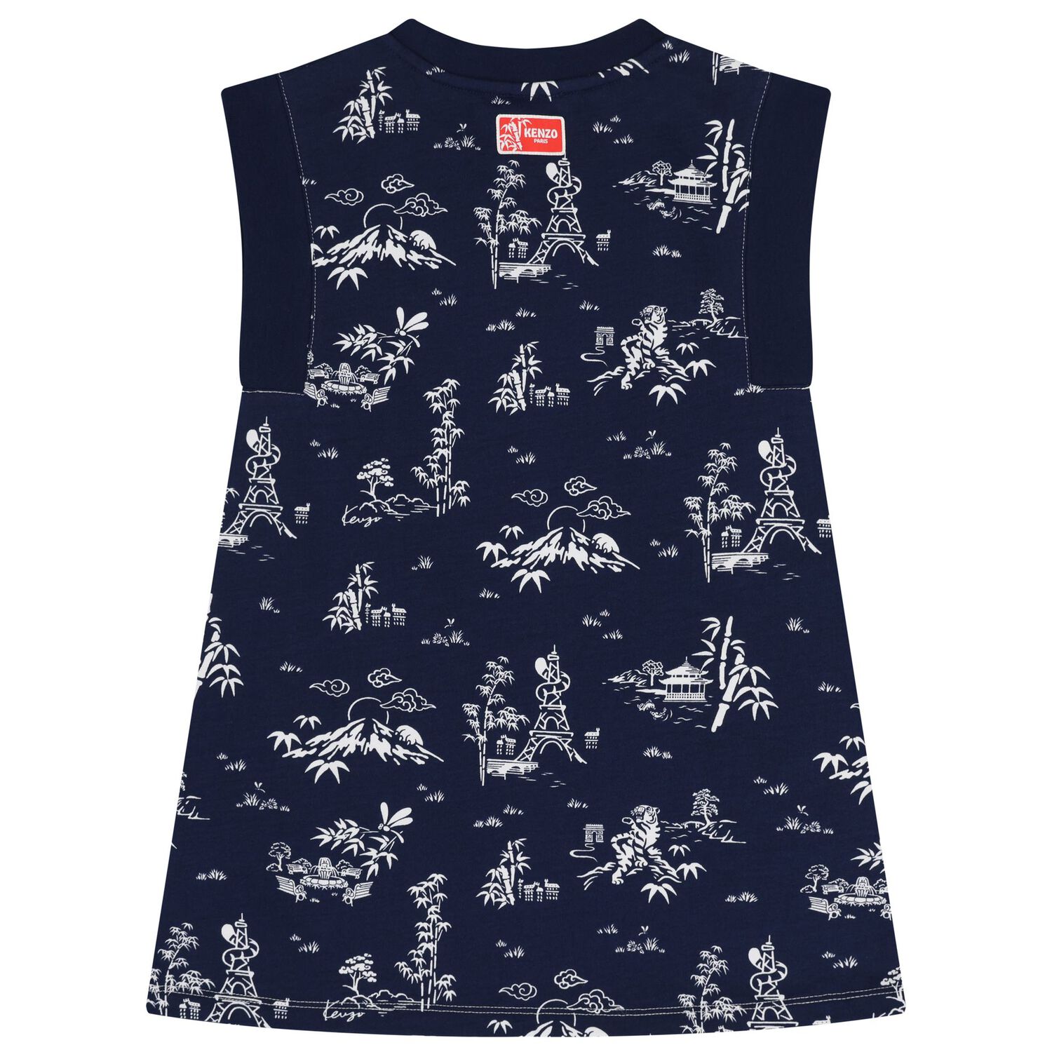 Girls Navy Blue Logo Dress, 1, hi-res