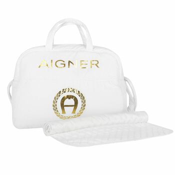 Baby White & Gold Changing Bag