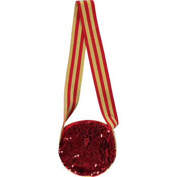 Girls Red & Gold Sequins Crossbody Bag