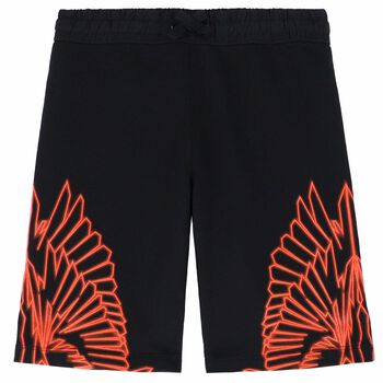 Boys Black Printed Shorts