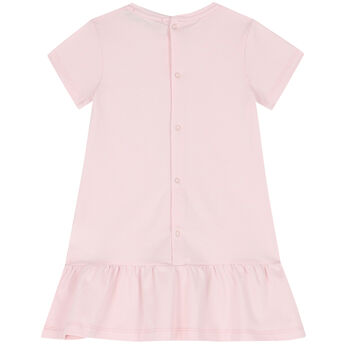 Younger Girls Pink Cotton Logo Dress