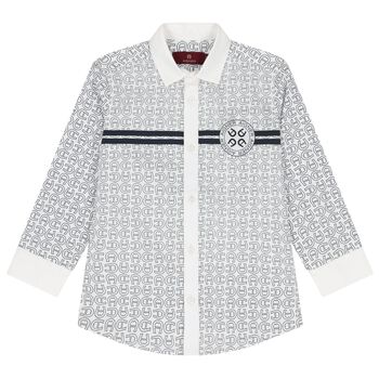 Aigner Boys White Logo Shirt, 1 Boys White Logo Shirt