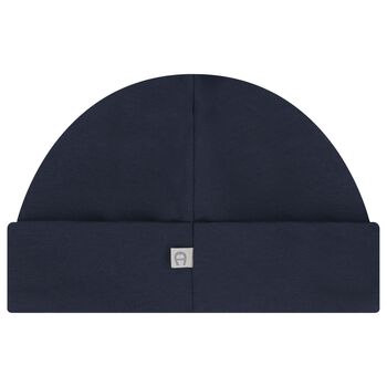 Baby Boys Navy Blue & Gold Logo Hat